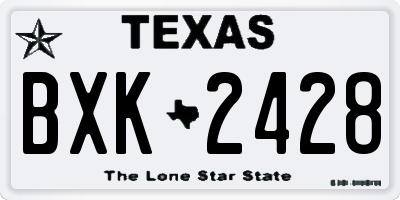 TX license plate BXK2428