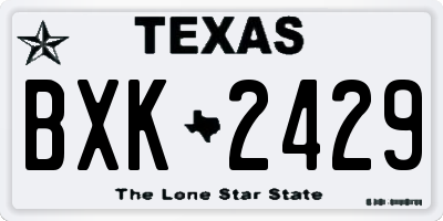 TX license plate BXK2429
