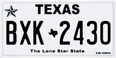TX license plate BXK2430