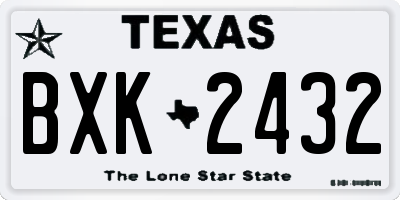 TX license plate BXK2432