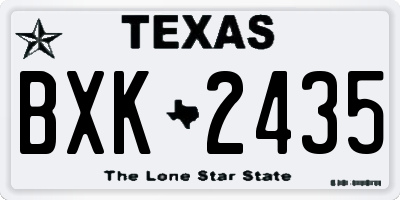 TX license plate BXK2435