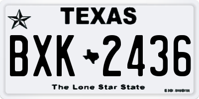 TX license plate BXK2436