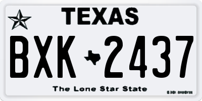 TX license plate BXK2437
