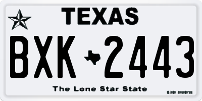 TX license plate BXK2443
