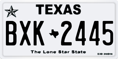 TX license plate BXK2445