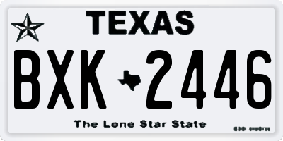 TX license plate BXK2446