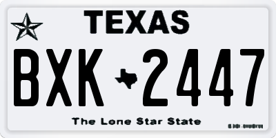 TX license plate BXK2447