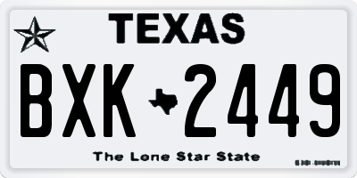 TX license plate BXK2449