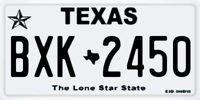 TX license plate BXK2450