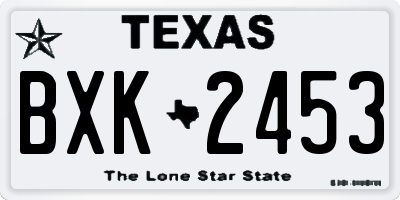 TX license plate BXK2453