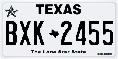TX license plate BXK2455