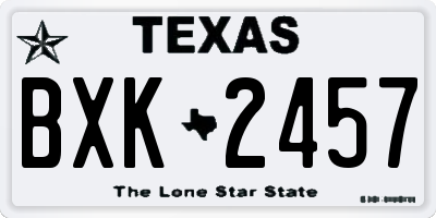 TX license plate BXK2457