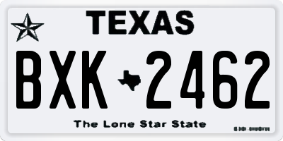TX license plate BXK2462