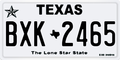 TX license plate BXK2465