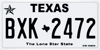 TX license plate BXK2472