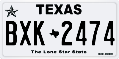 TX license plate BXK2474