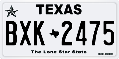 TX license plate BXK2475