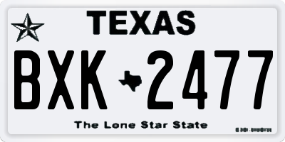 TX license plate BXK2477
