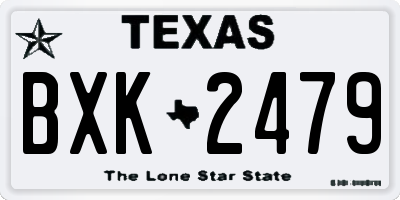 TX license plate BXK2479