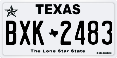 TX license plate BXK2483