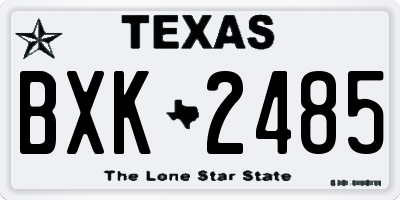 TX license plate BXK2485