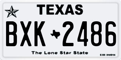 TX license plate BXK2486
