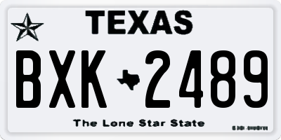 TX license plate BXK2489