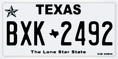 TX license plate BXK2492