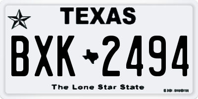 TX license plate BXK2494