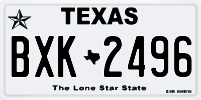 TX license plate BXK2496