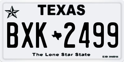TX license plate BXK2499