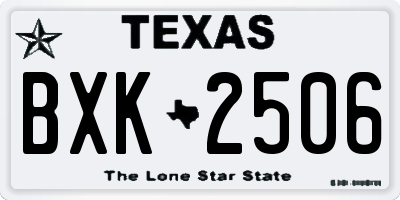 TX license plate BXK2506