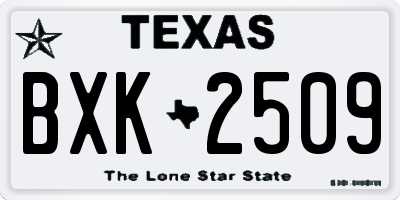 TX license plate BXK2509