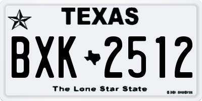 TX license plate BXK2512