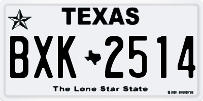 TX license plate BXK2514