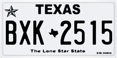 TX license plate BXK2515