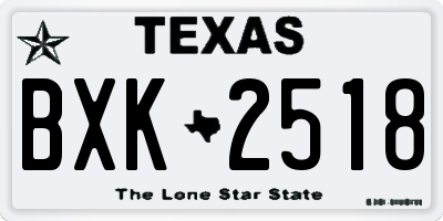 TX license plate BXK2518