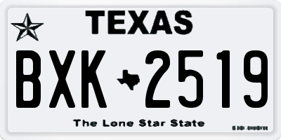 TX license plate BXK2519