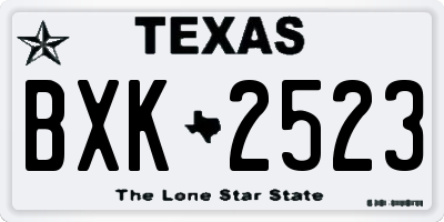 TX license plate BXK2523