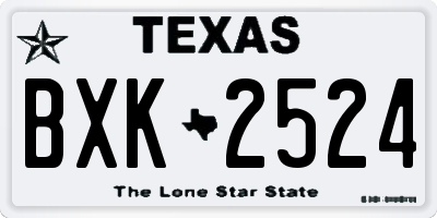 TX license plate BXK2524