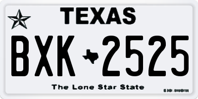 TX license plate BXK2525