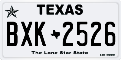 TX license plate BXK2526