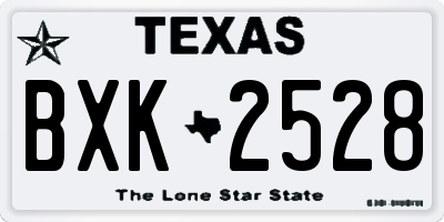 TX license plate BXK2528