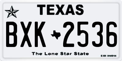 TX license plate BXK2536