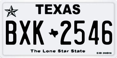 TX license plate BXK2546
