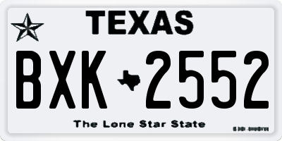 TX license plate BXK2552