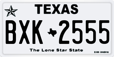 TX license plate BXK2555