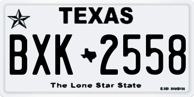 TX license plate BXK2558