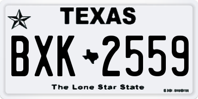 TX license plate BXK2559