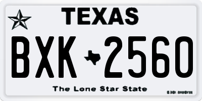 TX license plate BXK2560